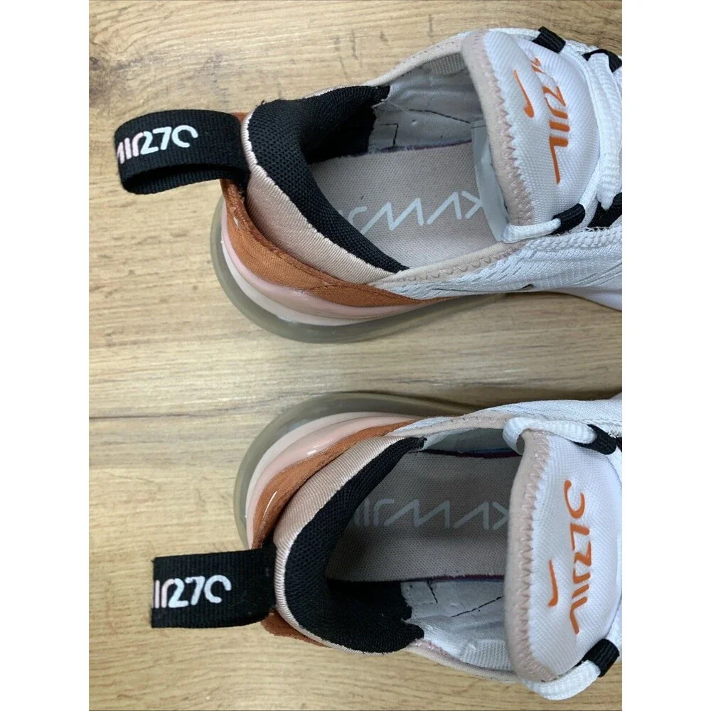 Nike Air Max 270 Burnt Sunrise Pink White Running Athletic Sneakers Women's 8.5